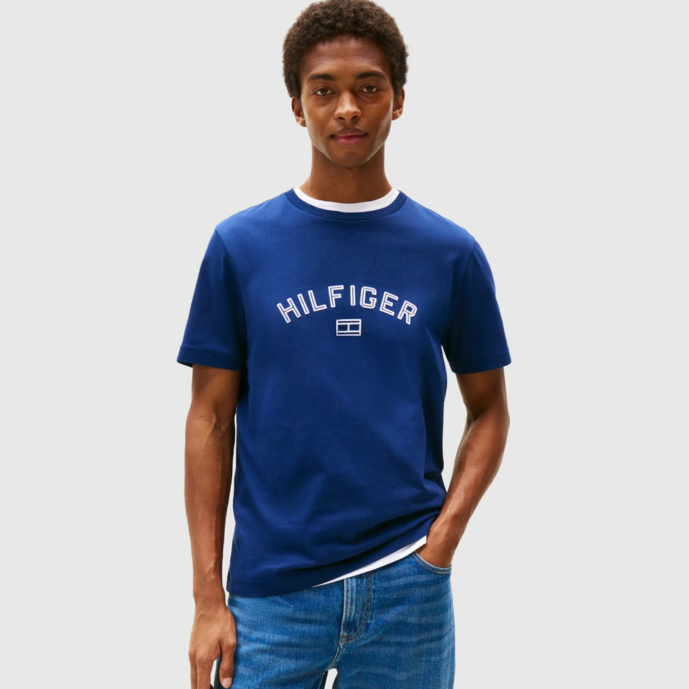 Tommy Hilfiger Flock T - Shirt - Preppy Navy |ThirdBaseUrban