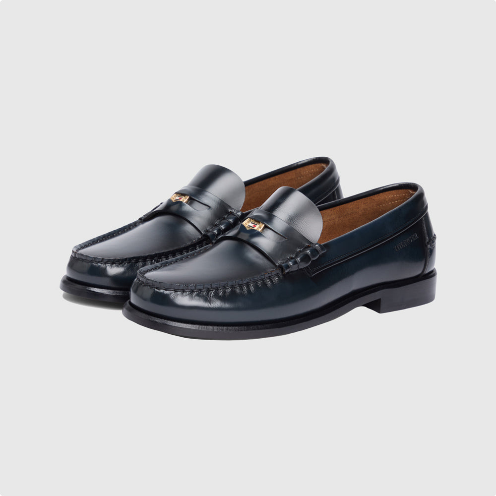 Penny Patent Leather Loafer - Navy