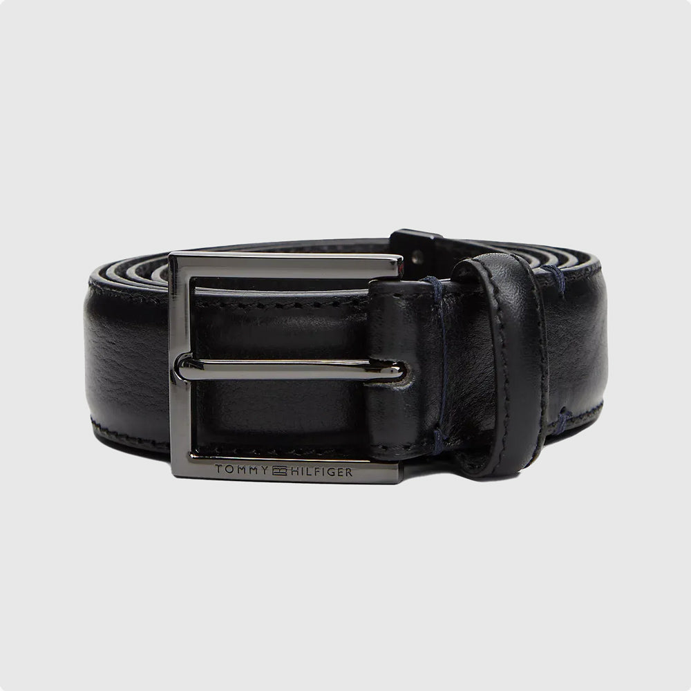 Tommy Hilfiger Hudson 3.0 Pebble Belt - Black |ThirdBaseUrban
