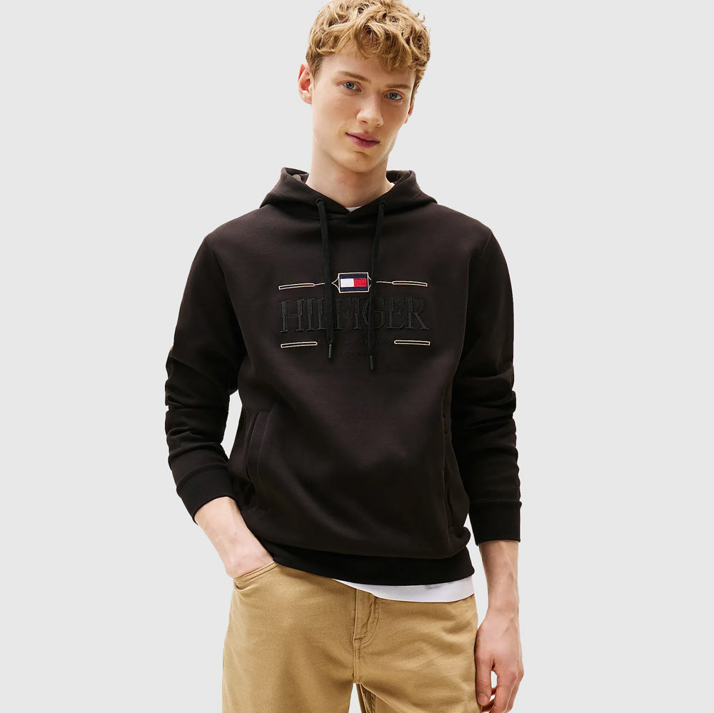 Tommy Hilfiger Icon Hilfiger Hoodie - Black |ThirdBaseUrban