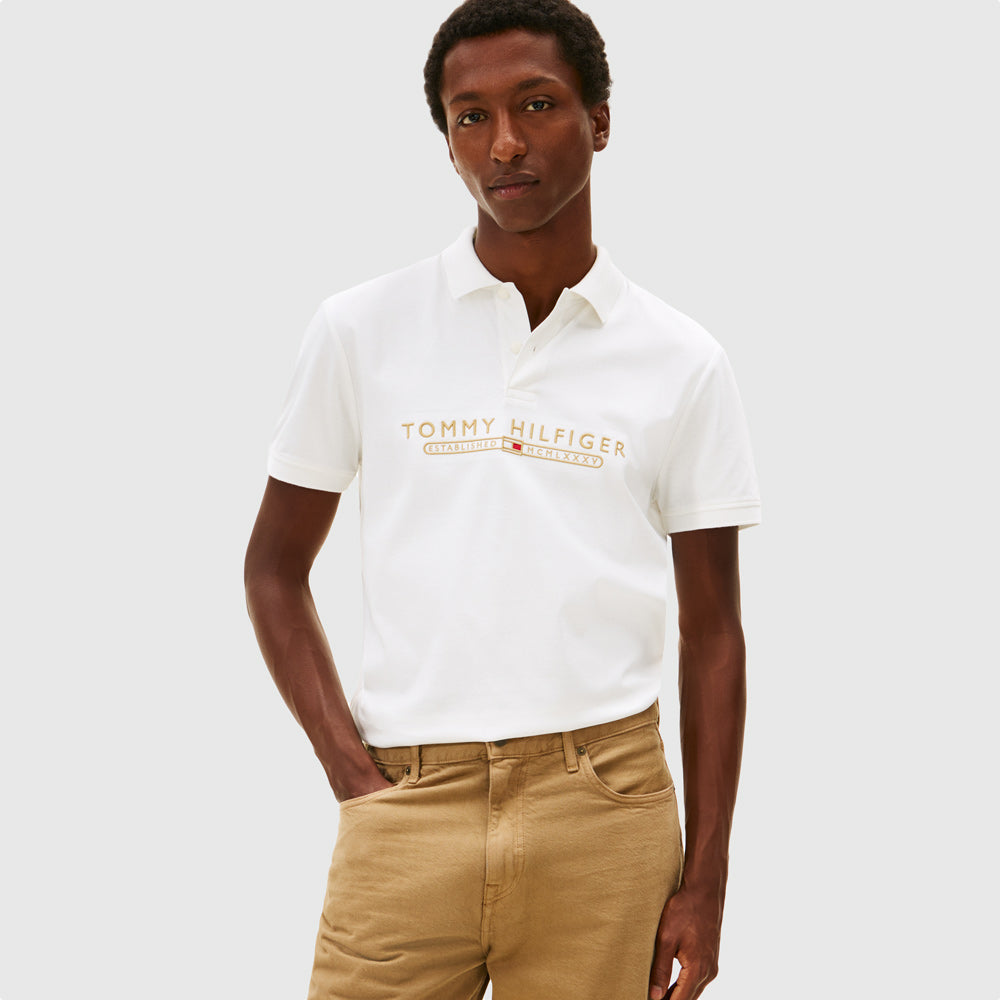 Tommy Hilfiger Lux Interlock Golfer - Ecru |ThirdBaseUrban