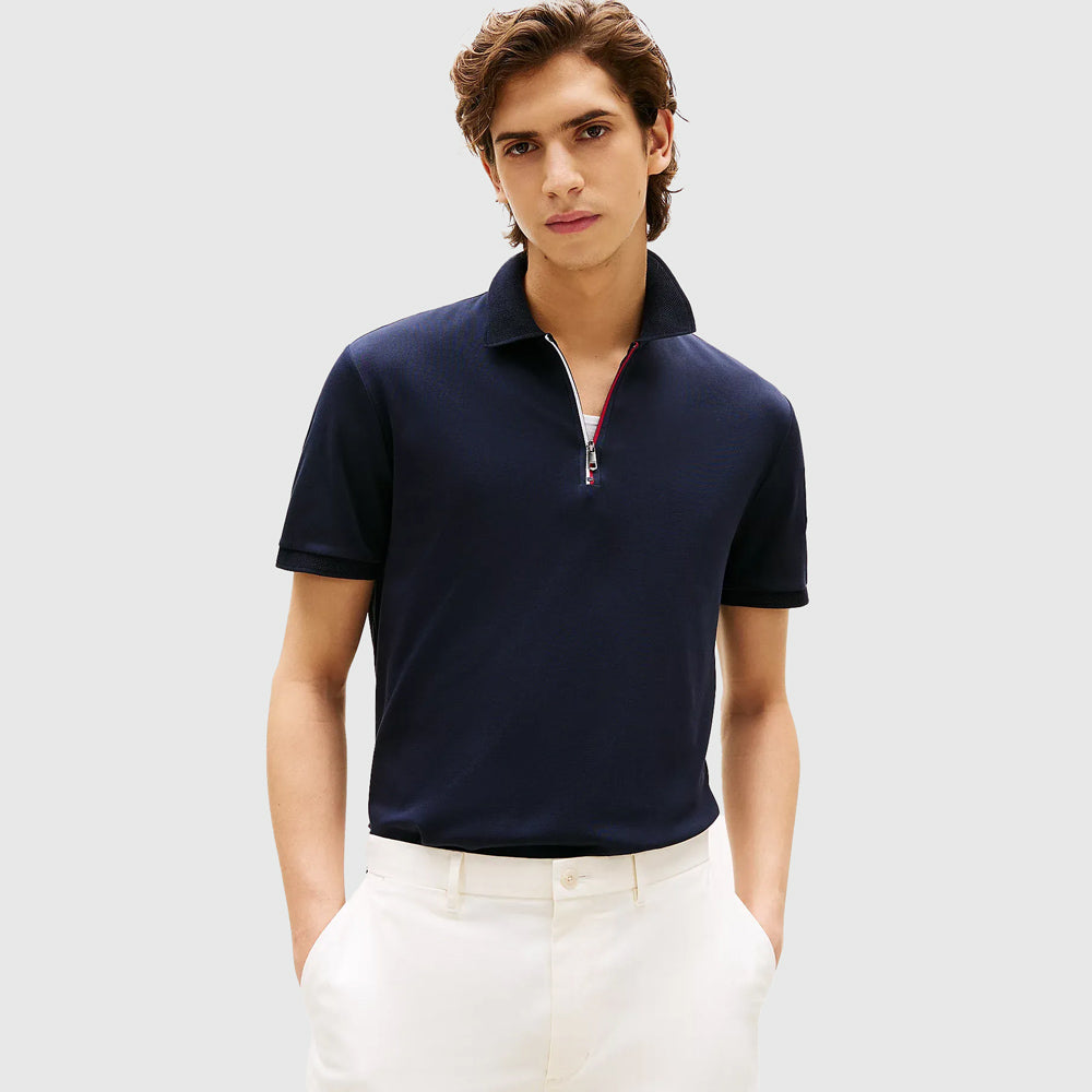 Tommy Hilfiger Interlock Zip Golfer - Navy |ThirdBaseUrban