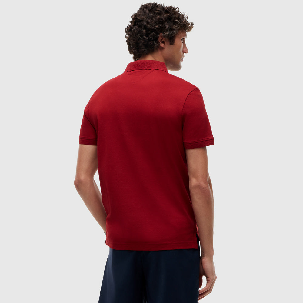 Jacquard Hidden Placket Golfer - Red