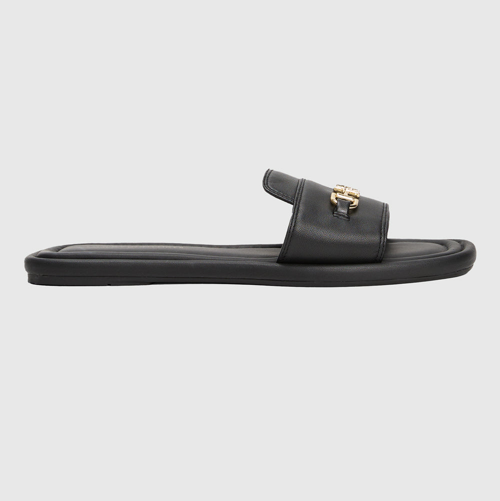 Leather Horsebit Mule - Black