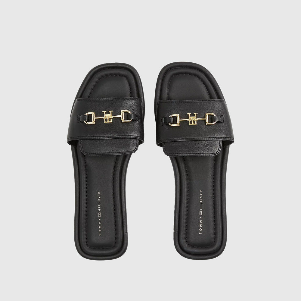 Tommy Hilfiger Leather Horsebit Mule - Black |ThirdBaseUrban
