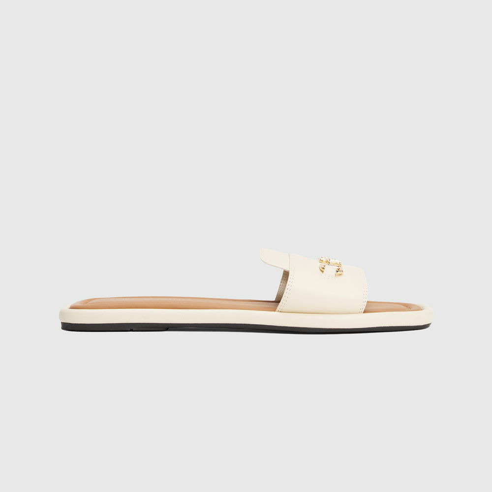 Leather Horsebit Mule - Cream
