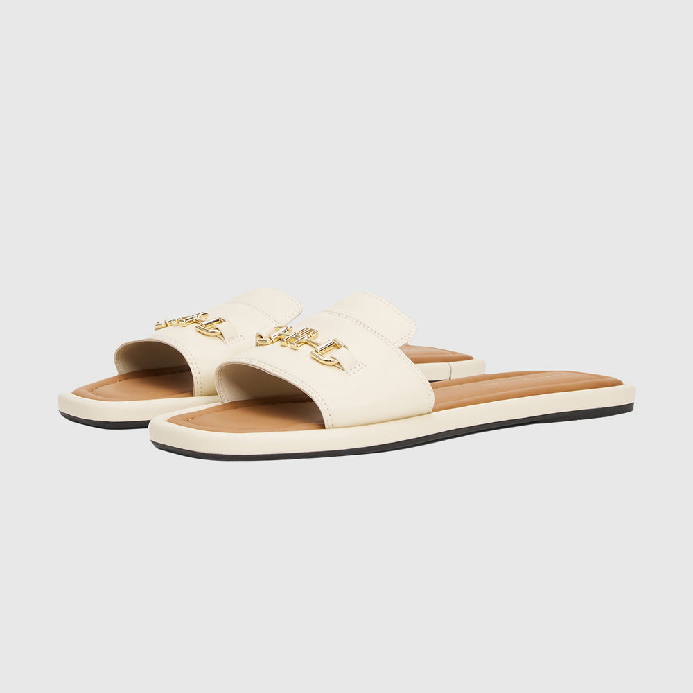 Leather Horsebit Mule - Cream