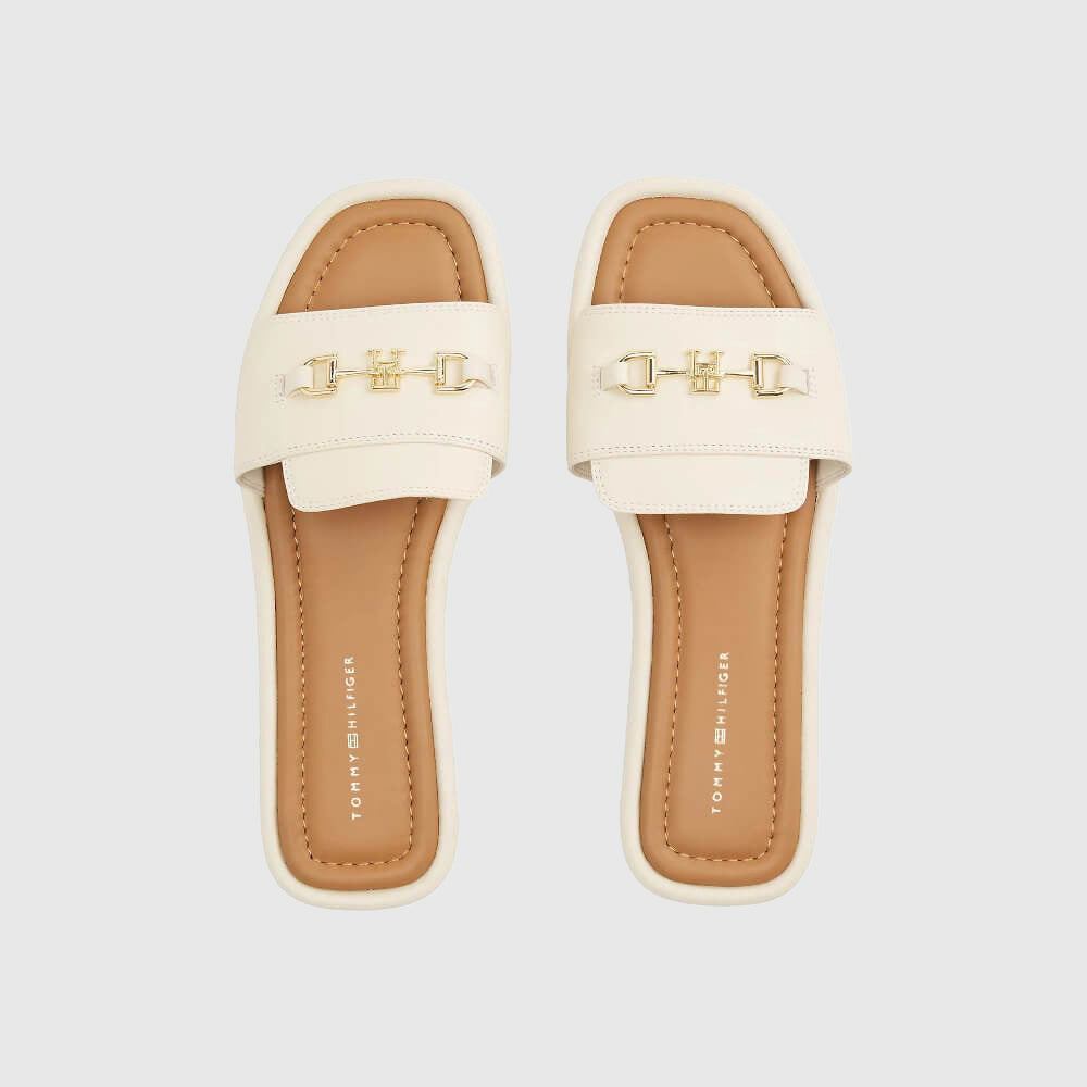 Tommy Hilfiger Leather Horsebit Mule - Cream |ThirdBaseUrban