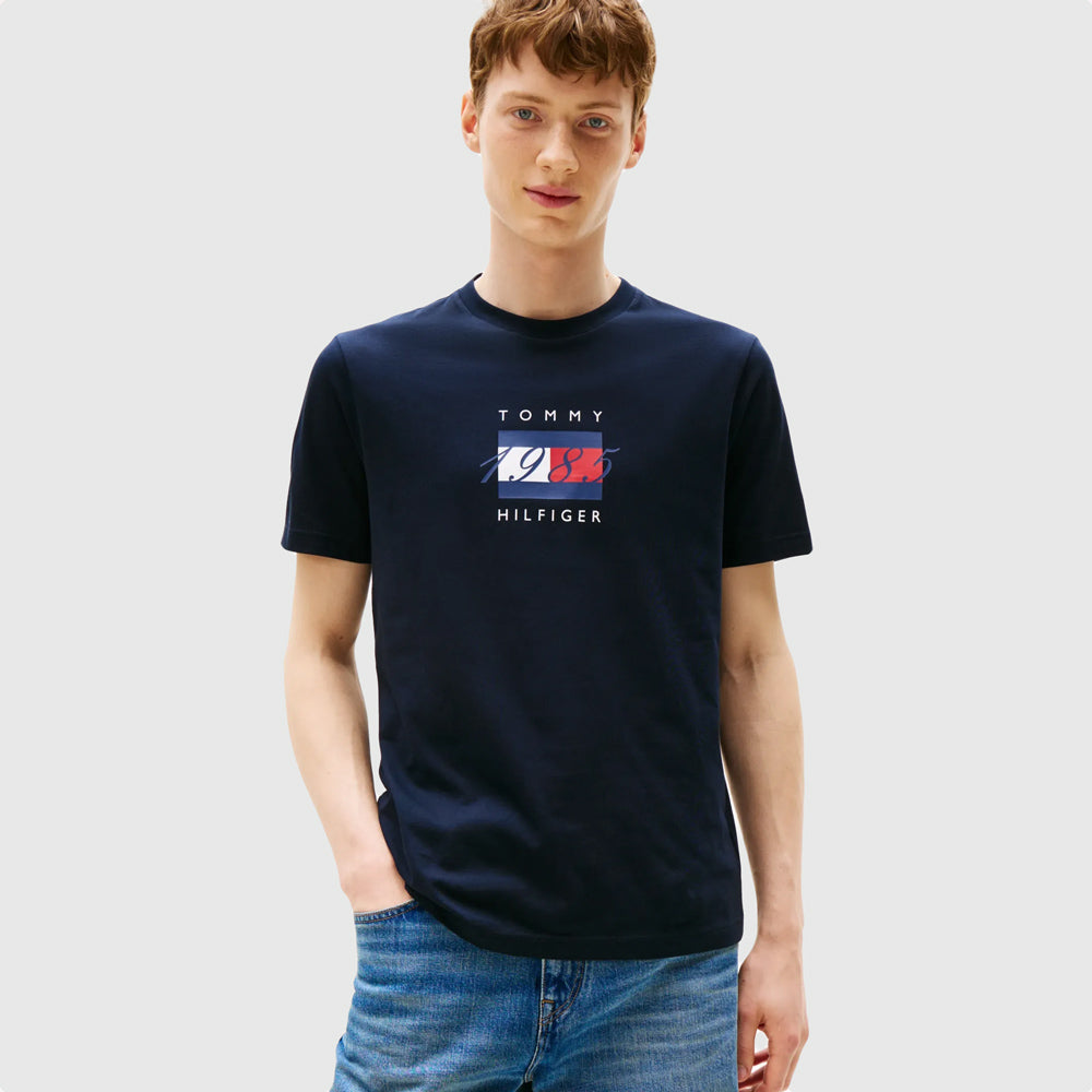 Tommy Hilfiger Flag Graphic T-Shirt - Navy |ThirdBaseUrban
