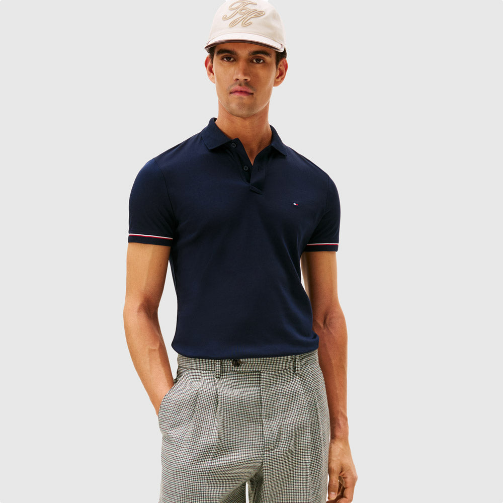 Tommy Hilfiger Cotton  Slim Golfer - Navy |ThirdBaseUrban