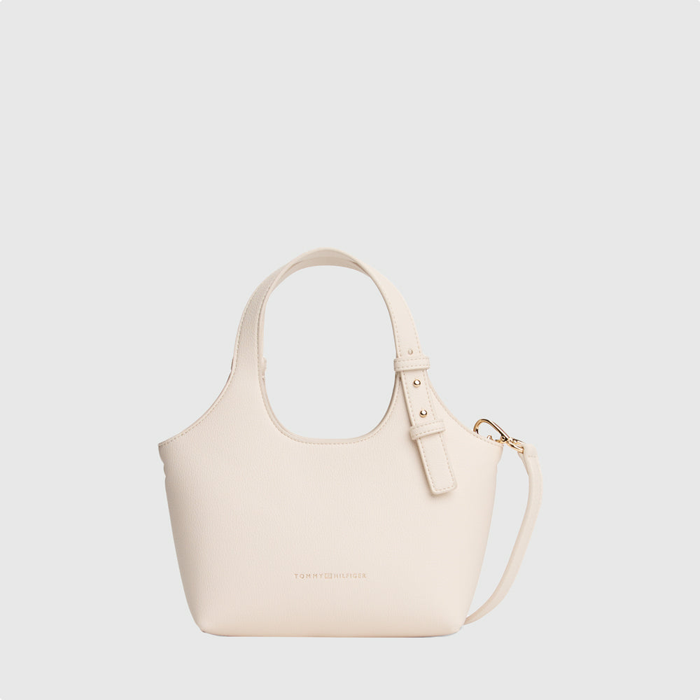Tommy Hilfiger Logo Mini Tote Bag - Cream |ThirdBaseUrban