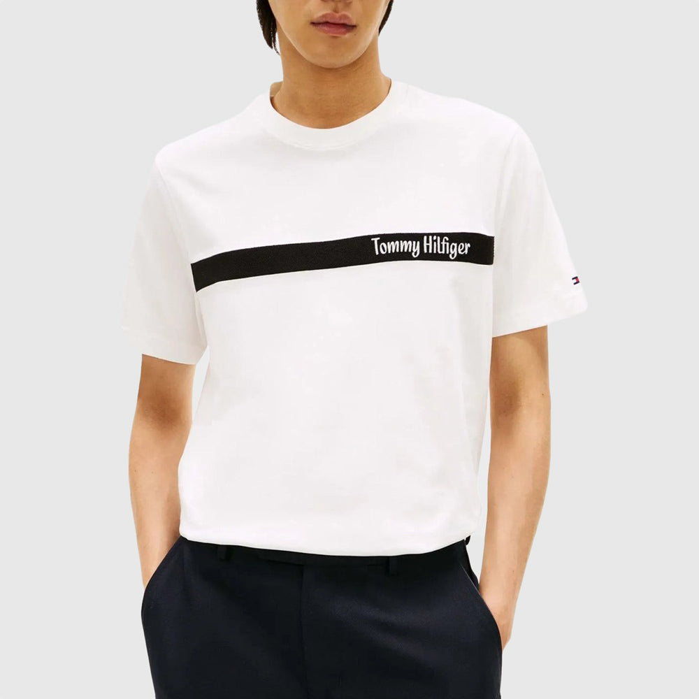 Tommy Hilfiger Loopback Stripe Graphic T-Shirt - Ecru |ThirdBaseUrban