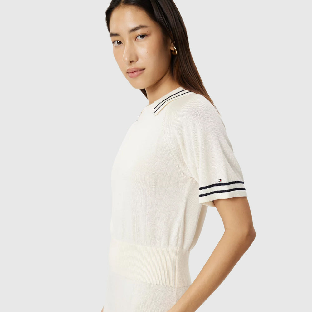 Knit Golfer Dress - Cream