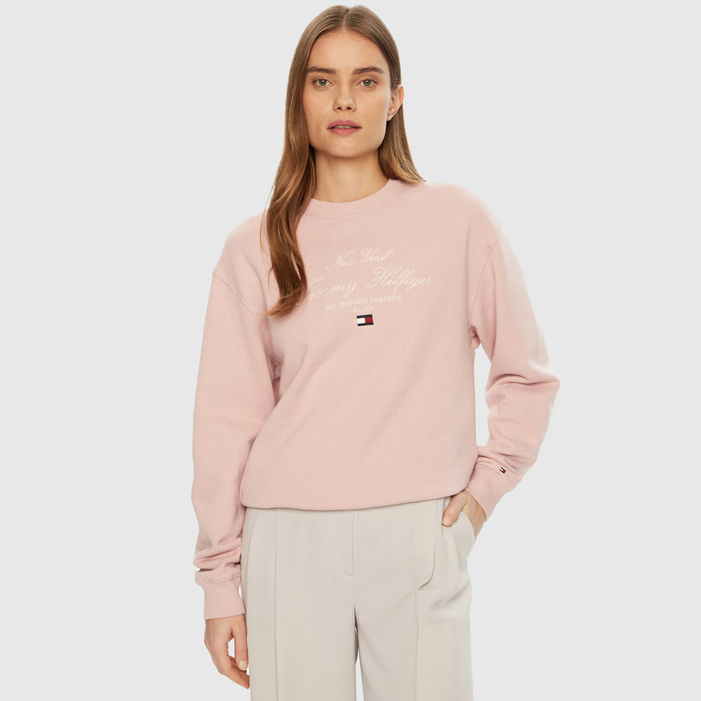 Tommy Hilfiger Regular Script Sweatshirt - Blush |ThirdBaseUrban