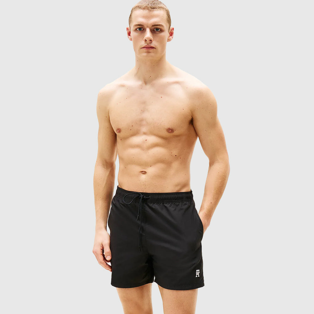 Tommy Hilfiger Drawstring Swim Shorts - Black |ThirdBaseUrban