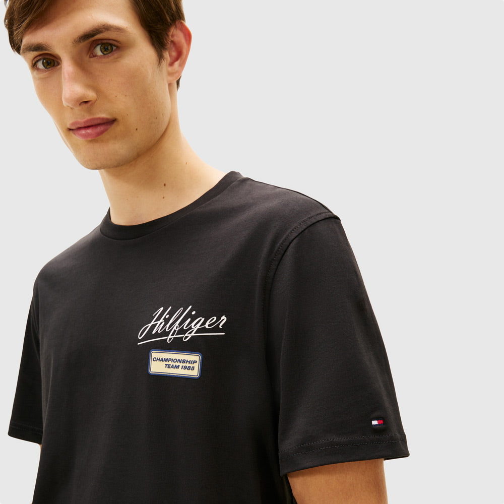 Modern Graphic Badge T-Shirt - Black