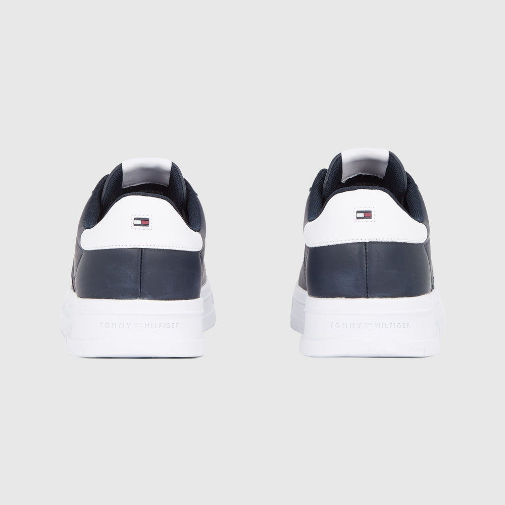 Modern Stripe Leather Sneaker - Navy