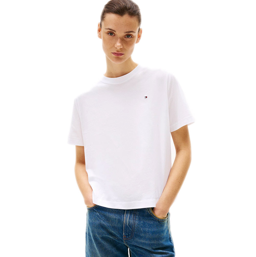 Tommy Hilfiger Modern Relaxed Flag T-Shirt - White |ThirdBaseUrban