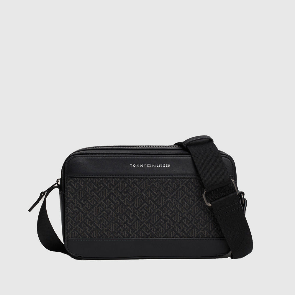 Tommy Hilfiger Monogram Reporter Bag - Black Multi |ThirdBaseUrban