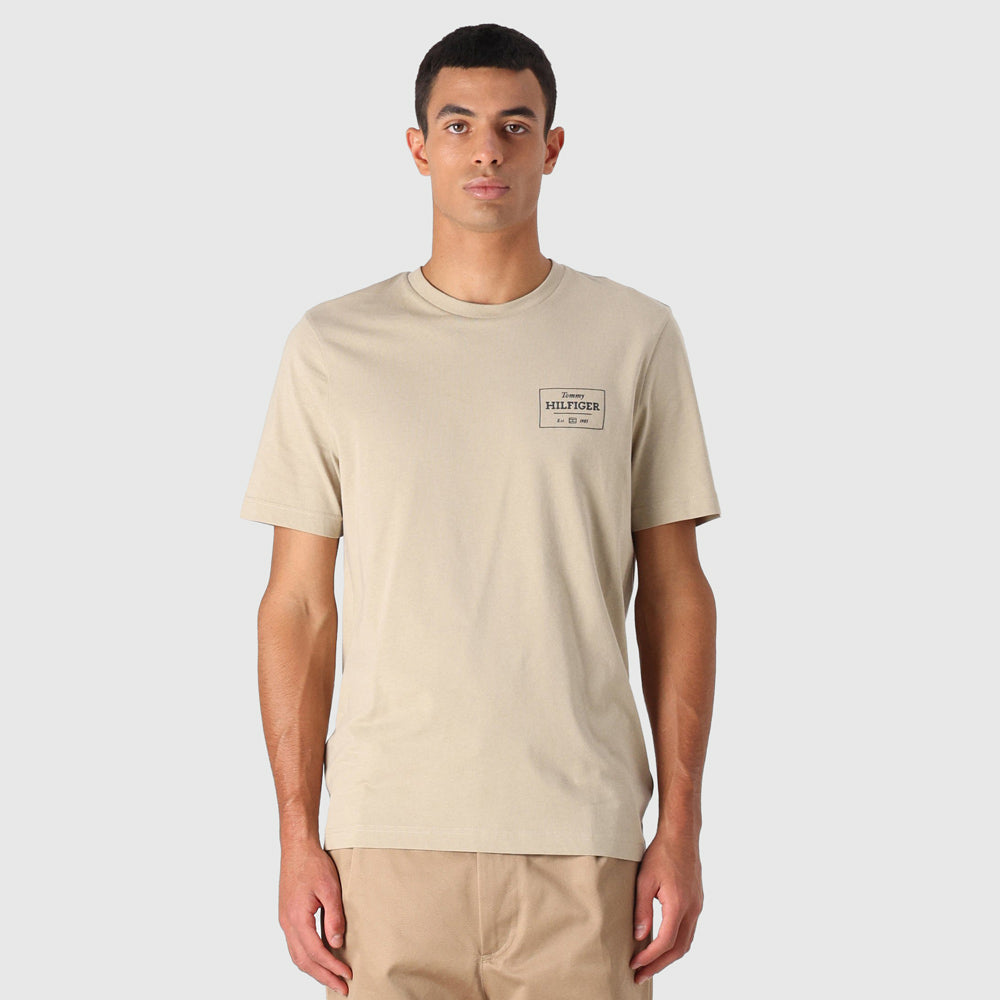 Tommy Hilfiger Monotype Printed T-Shirt - Beige |ThirdBaseUrban