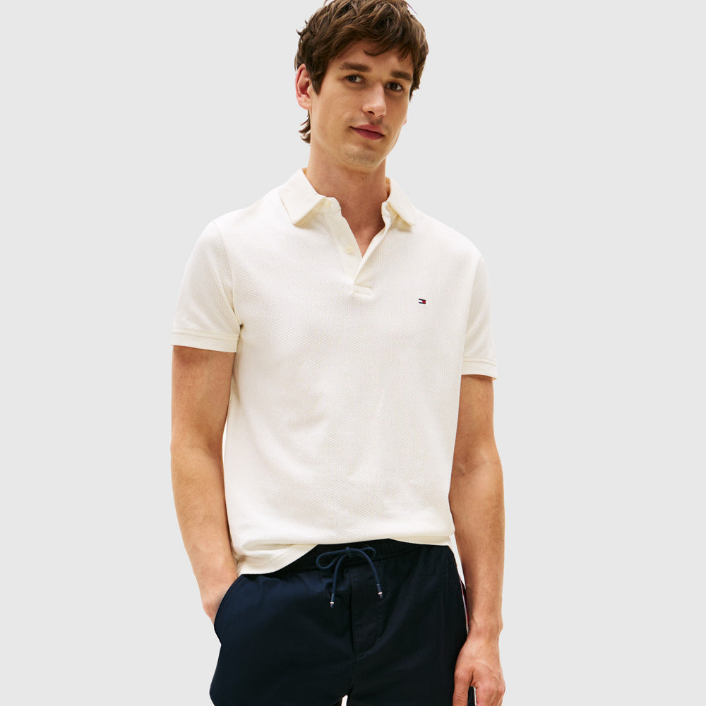 Tommy Hilfiger Open Knit Golfer - Ivory |ThirdBaseUrban