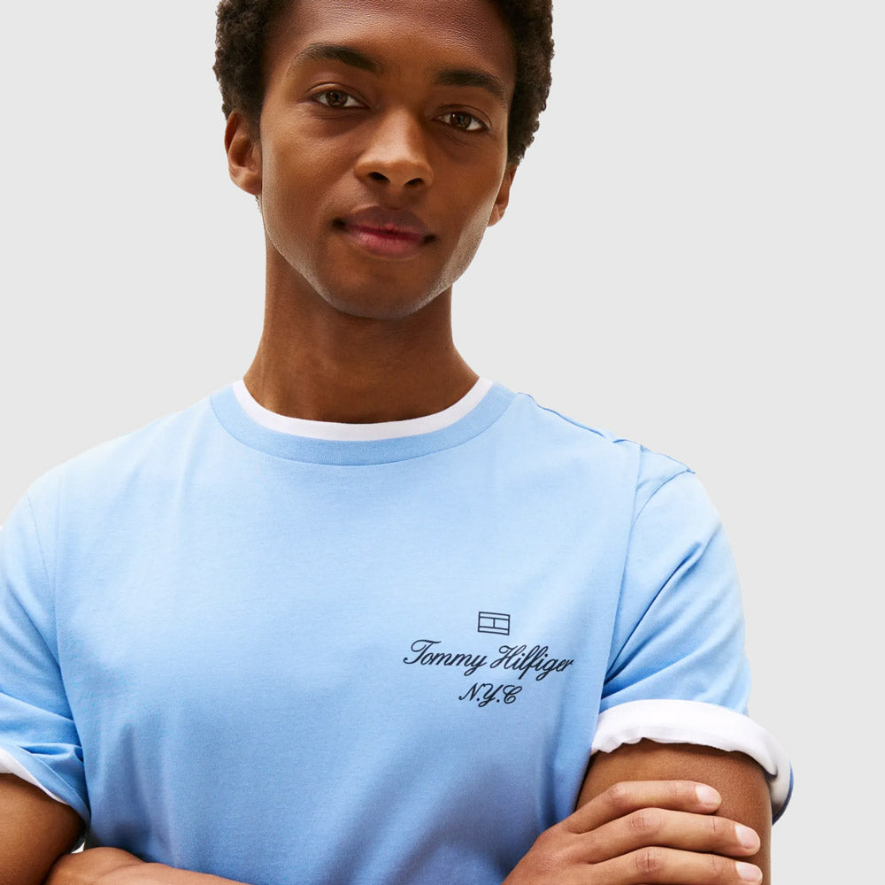 Flag Script T - Shirt - Blue