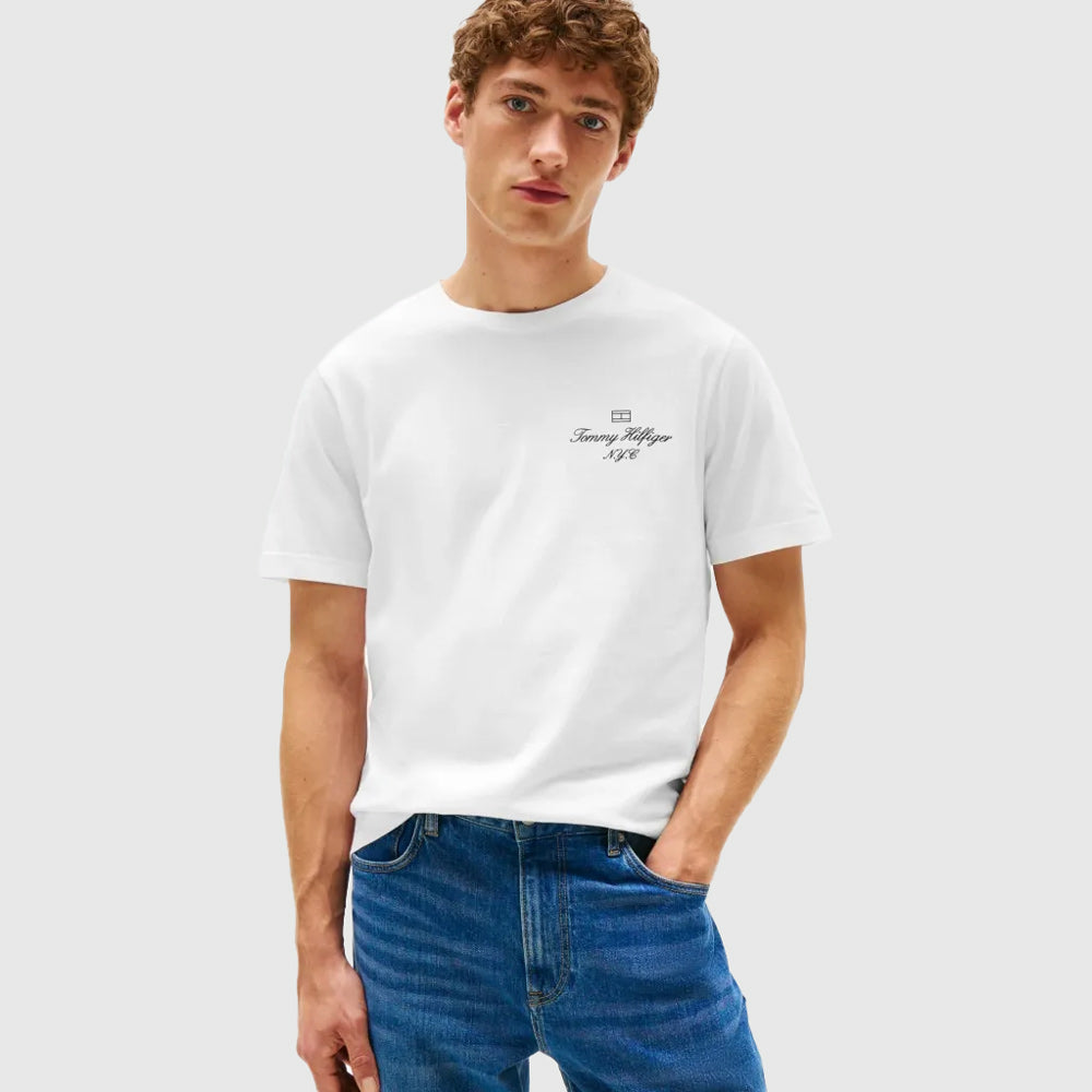 Tommy Hilfiger Flag Script T - Shirt - White |ThirdBaseUrban