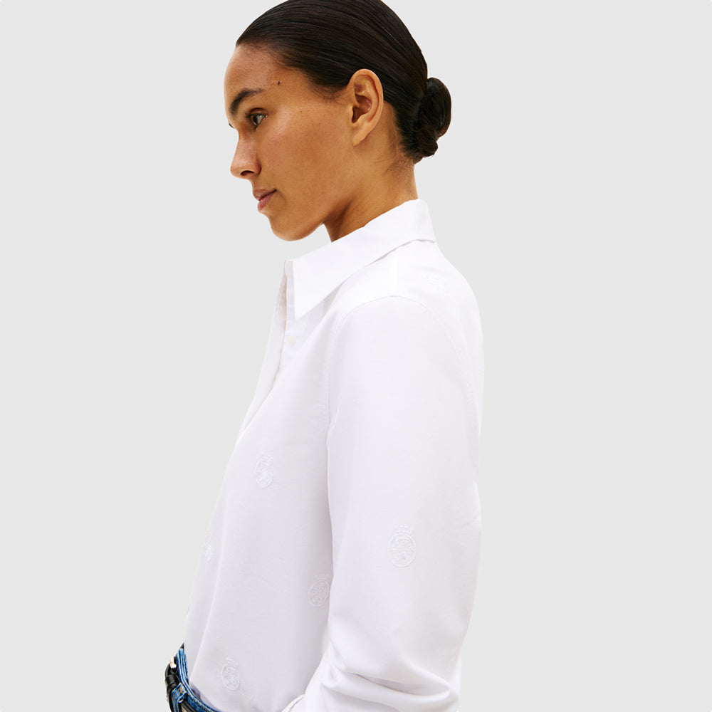 Oxford Aop Relaxed Shirt - White