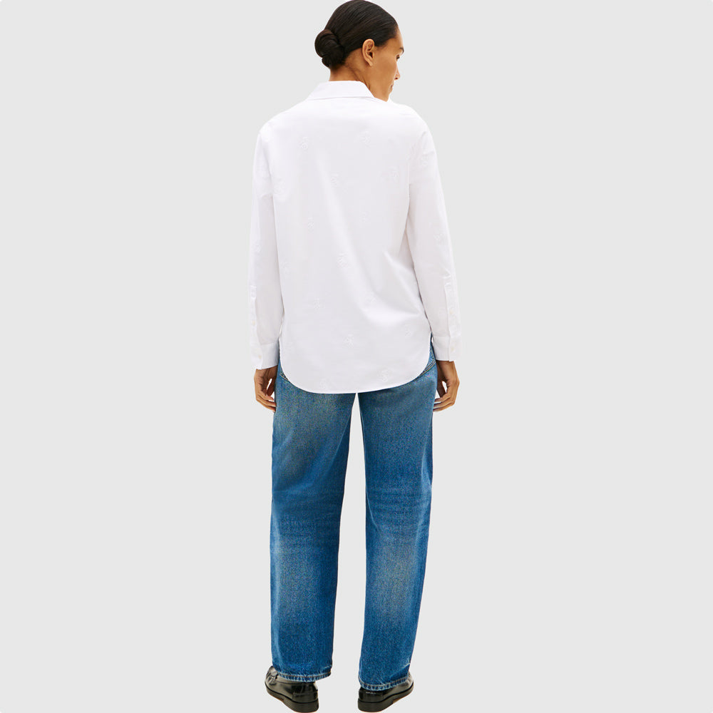 Oxford Aop Relaxed Shirt - White