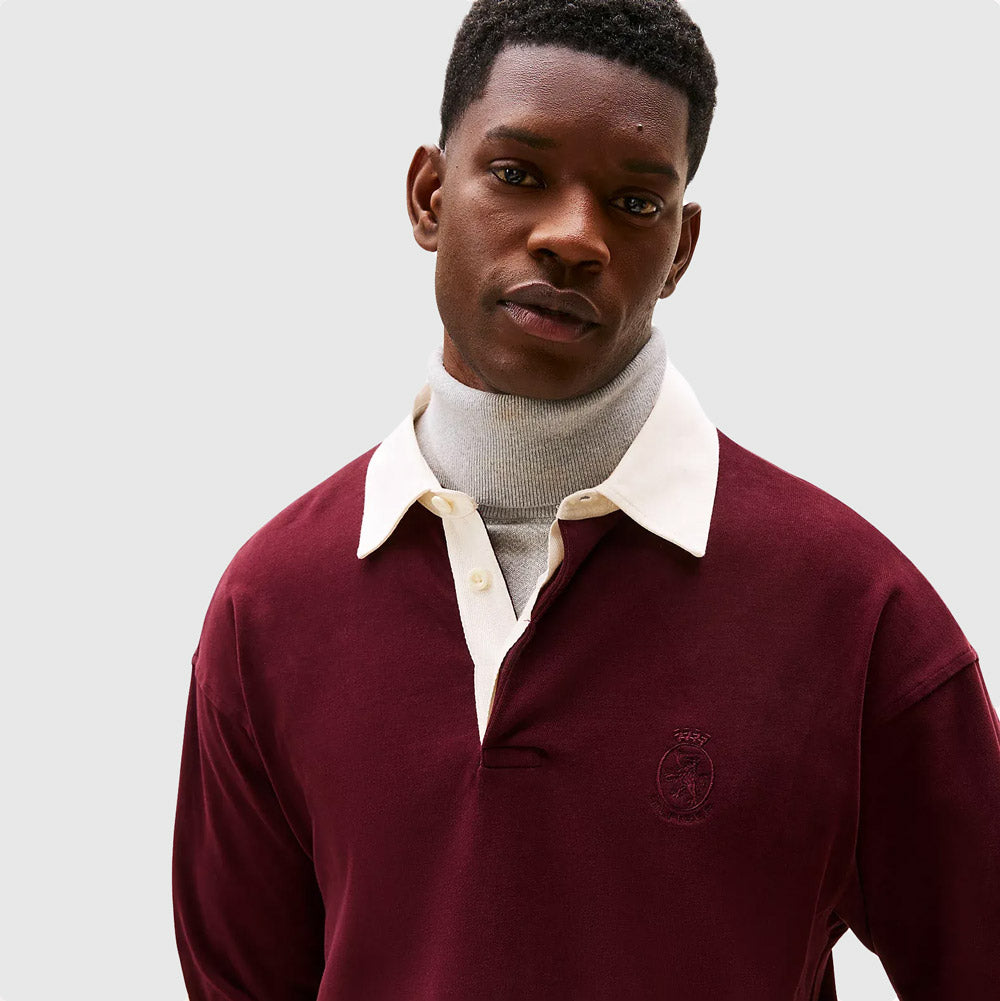 Crest Rugby Sweater - Burgundy
