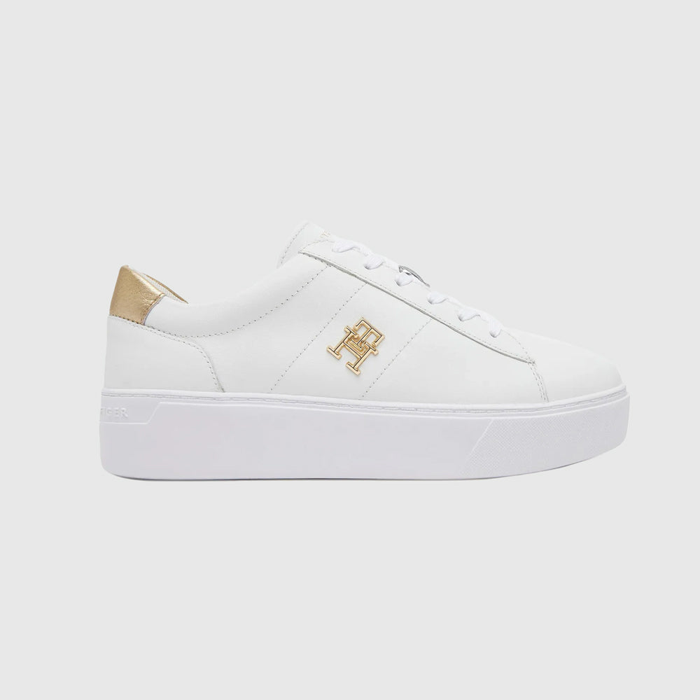 Tommy Hilfiger Metallic Platform Sneaker - White |ThirdBaseUrban