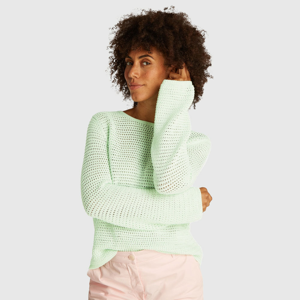 Tommy Hilfiger Pointelle Crochet Sweater - Lime Green |ThirdBaseUrban