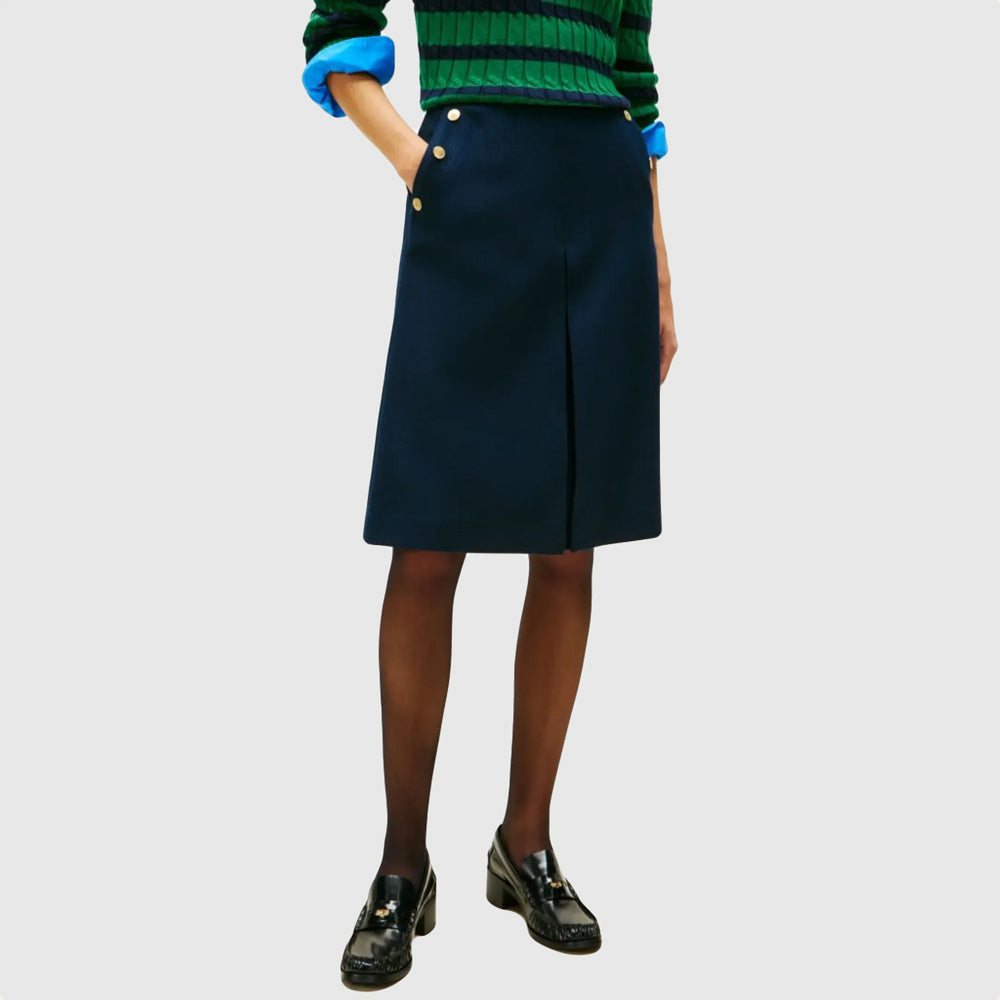 Tommy Hilfiger Preppy Textured Skirt - Navy |ThirdBaseUrban