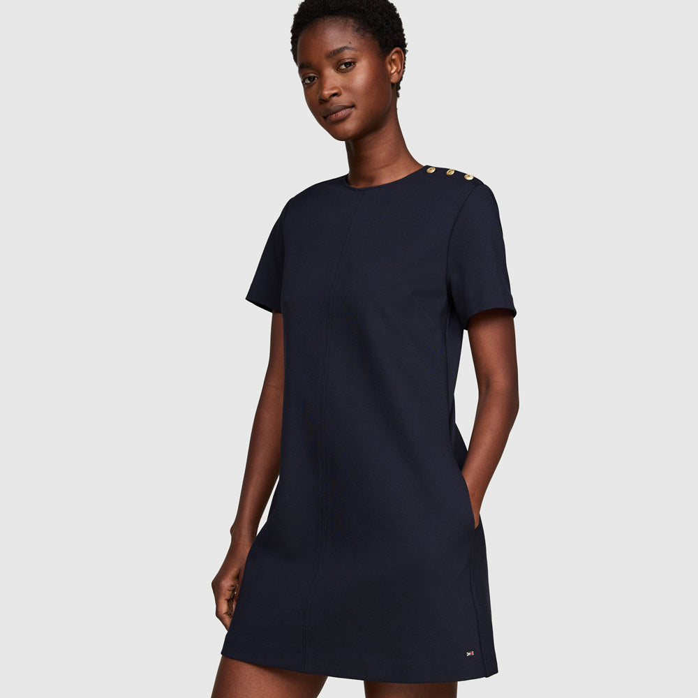 Punto Short Shift Dress - Navy