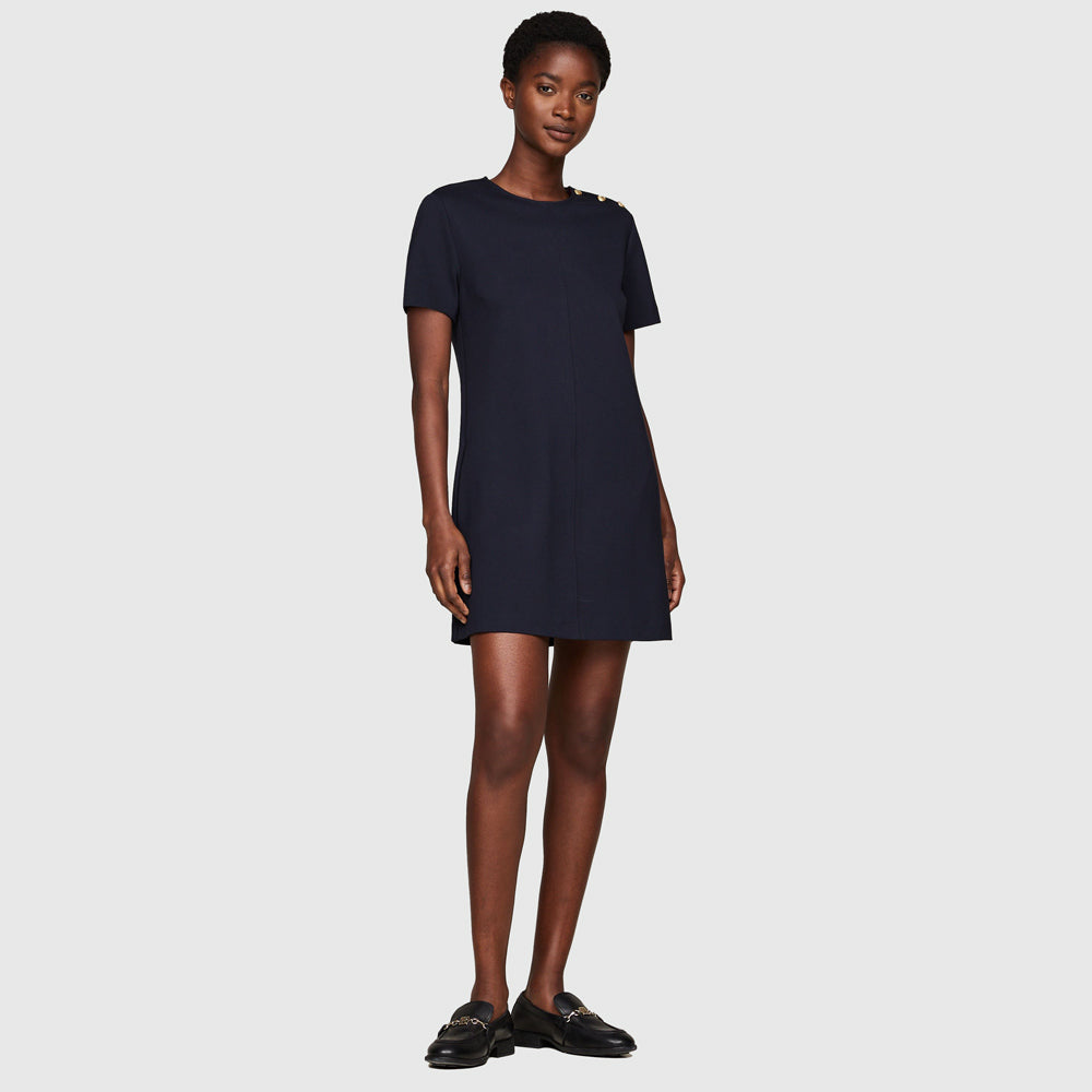 Tommy Hilfiger Punto Short Shift Dress - Navy |ThirdBaseUrban