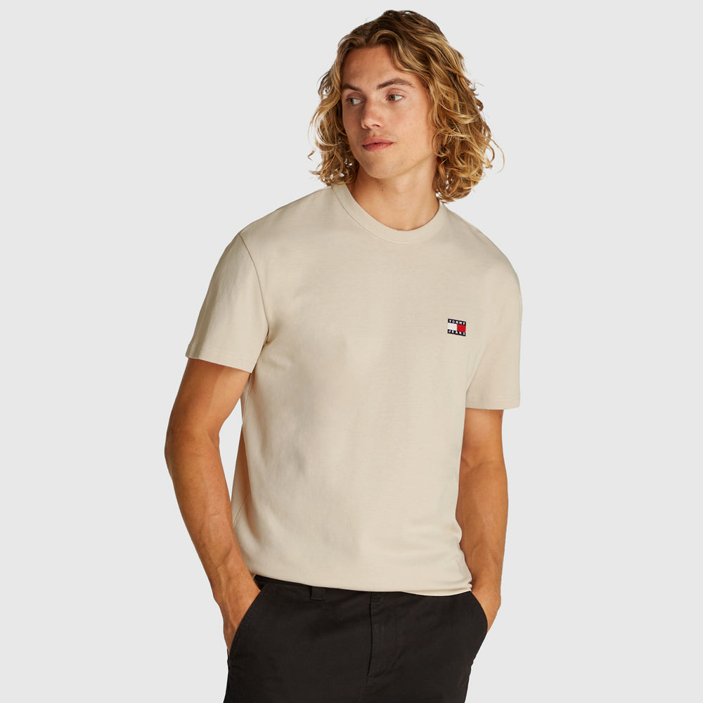 Tommy Hilfiger Badge T-Shirt - Cream |ThirdBaseUrban