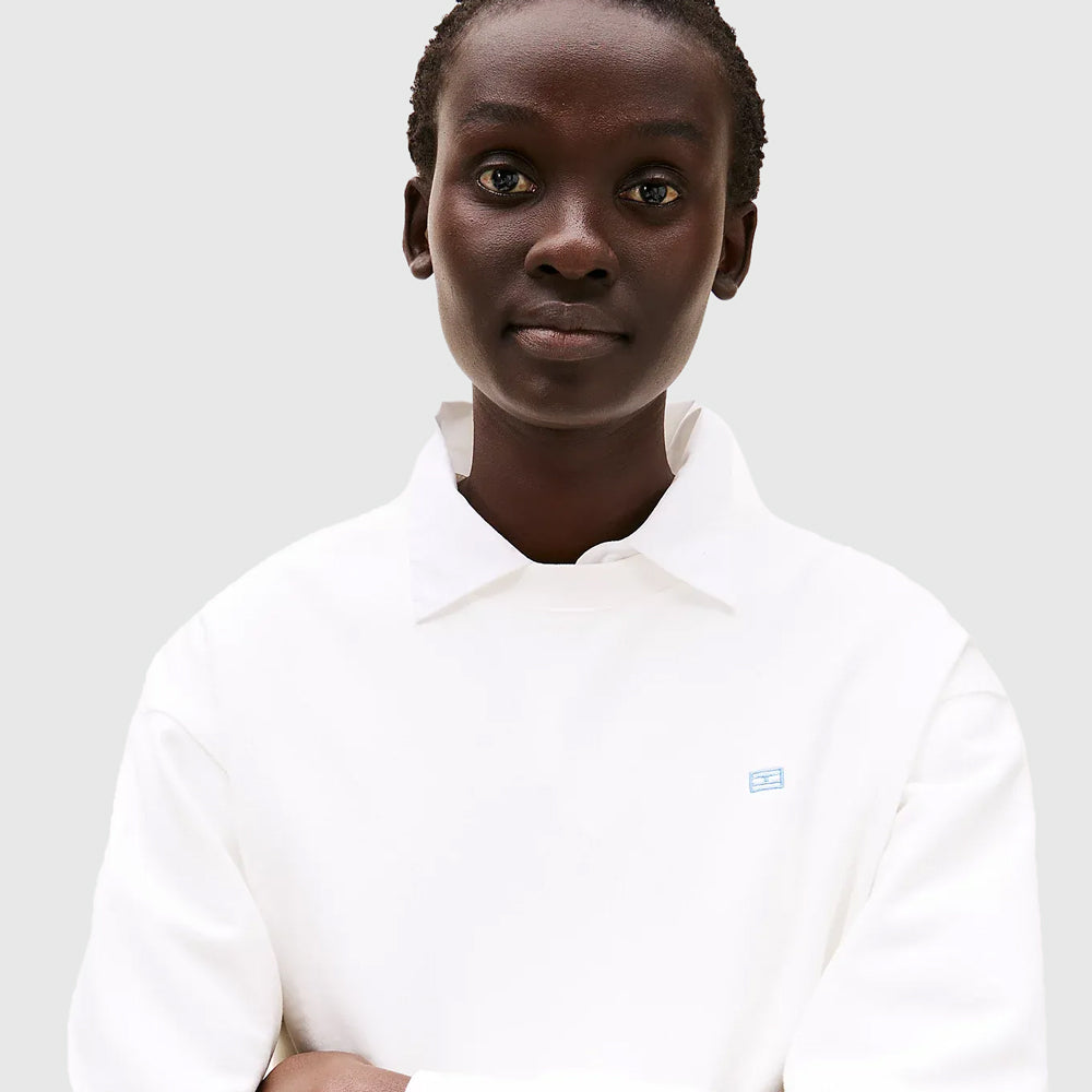 Contrast Flag Sweatshirt - Ecru