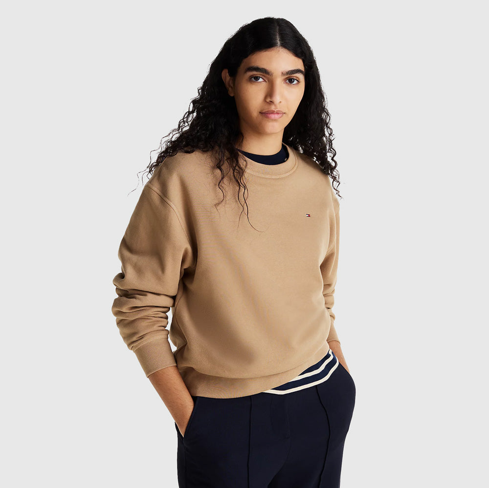 Tommy Hilfiger Regular Flag Sweater - Khaki |ThirdBaseUrban