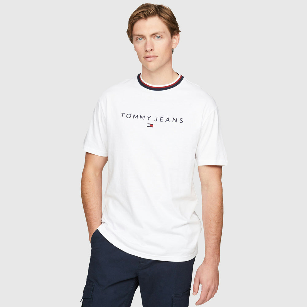 Tommy Hilfiger Linear Ringer T-Shirt - White |ThirdBaseUrban