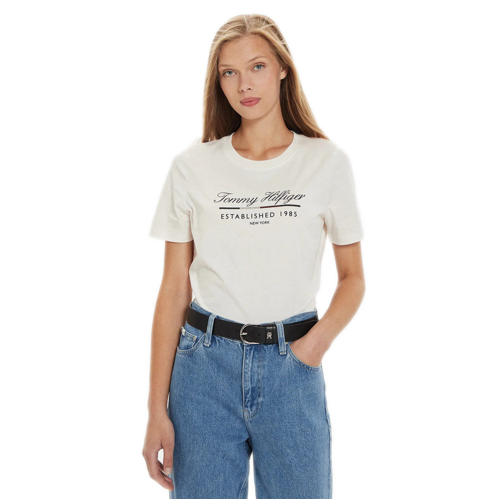 Tommy Hilfiger Regular Script Graphic T-Shirt - Off White |ThirdBaseUrban