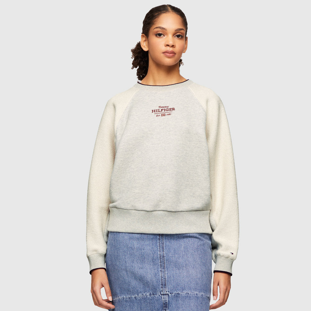 Tommy Hilfiger Regular Texture Sweatshirt - Grey Heather |ThirdBaseUrban