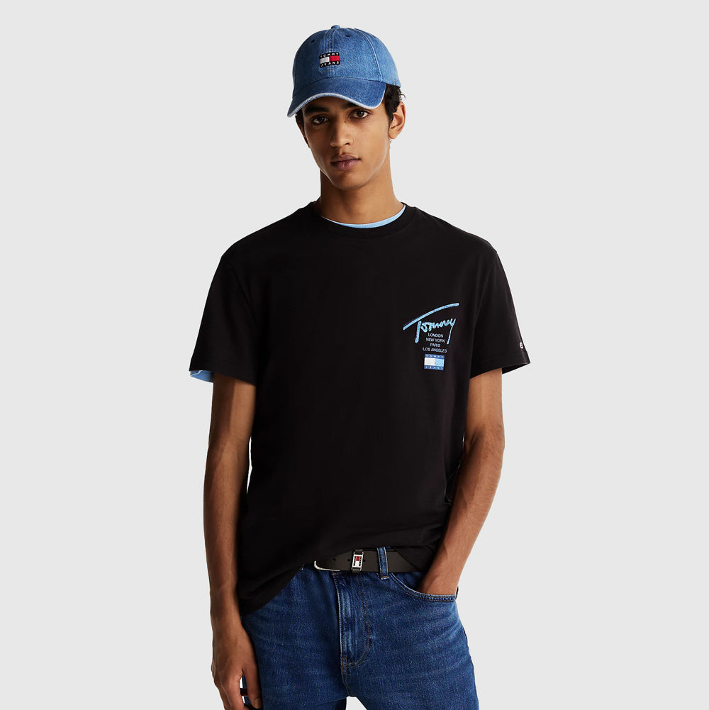 Tommy Hilfiger Sign City T-Shirt - Black |ThirdBaseUrban
