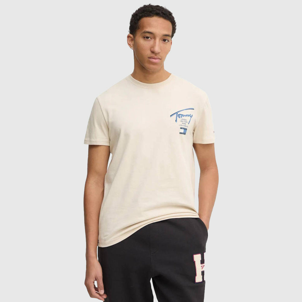 Tommy Hilfiger Sign City T-Shirt - Cream |ThirdBaseUrban