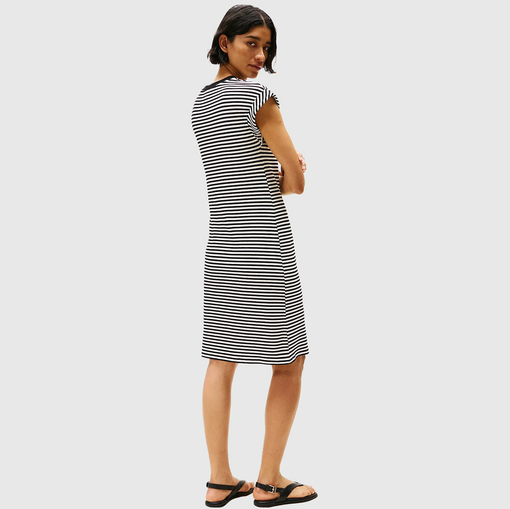 Rib Shirt Dress - Black Multi