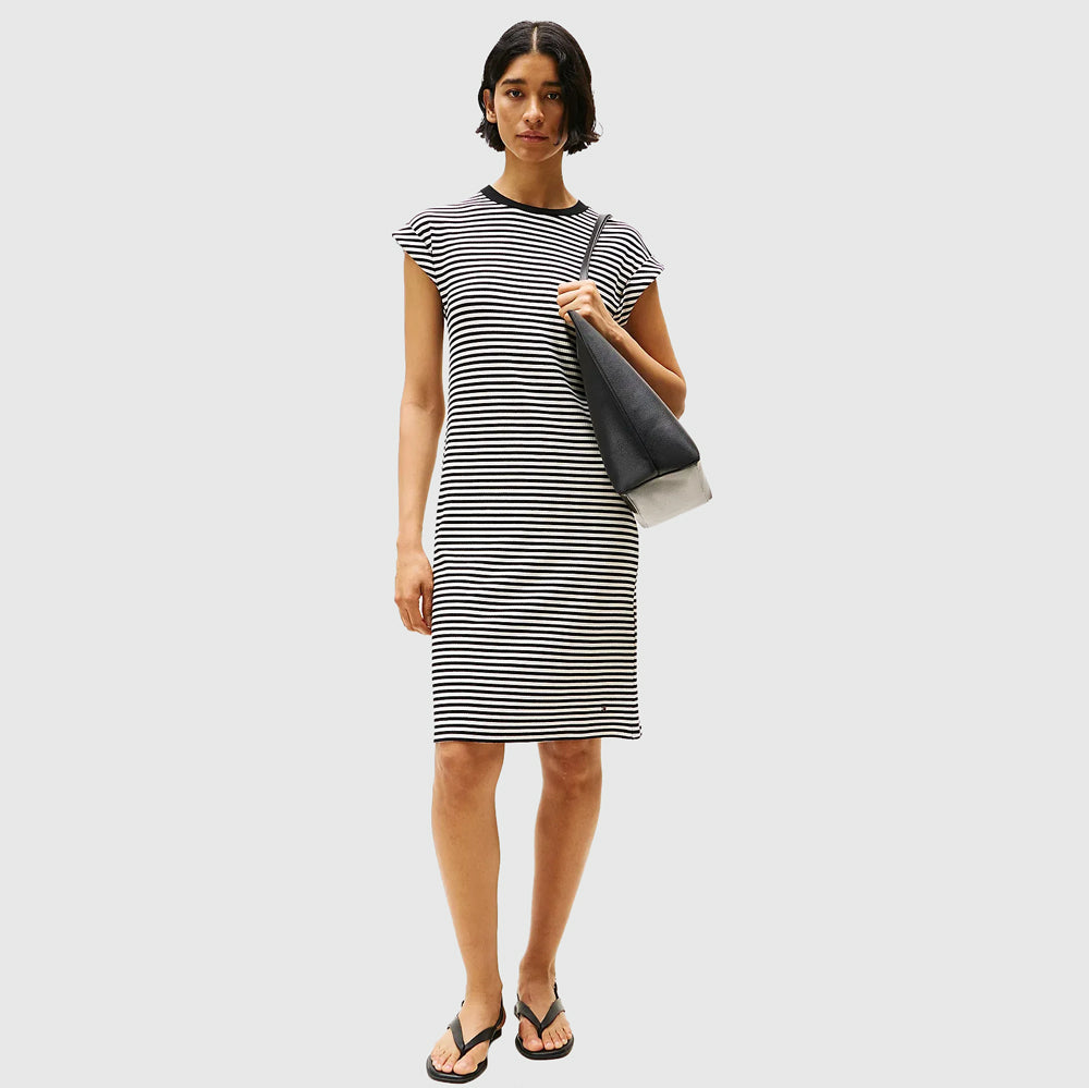 Tommy Hilfiger Rib Shirt Dress - Black Multi |ThirdBaseUrban