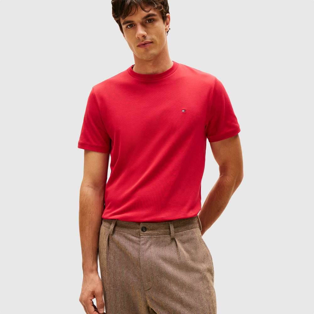 Tommy Hilfiger Pique T-Shirt - Red |ThirdBaseUrban