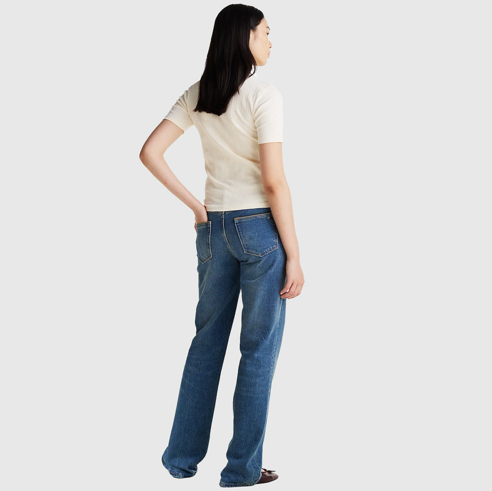 Slim Rib Knit T-Shirt - Off White