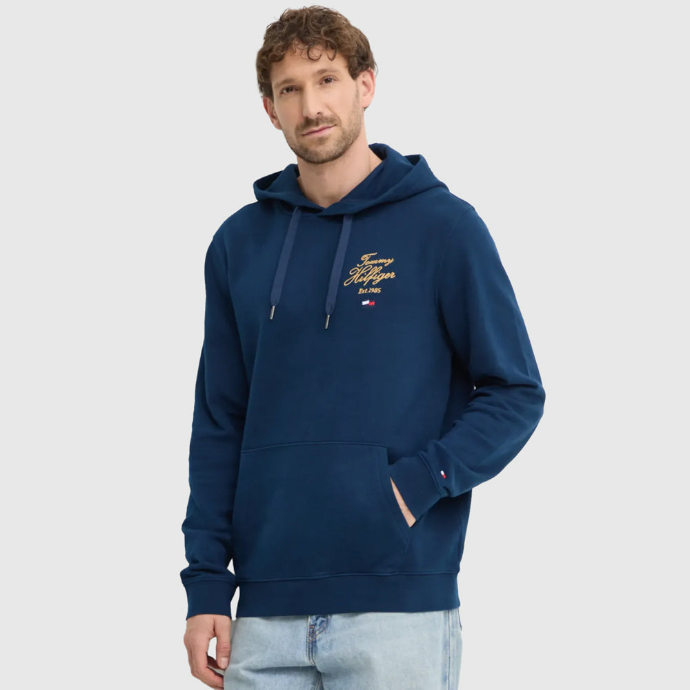 Tommy Hilfiger Script Hilfiger Stack Hoody - Navy |ThirdBaseUrban