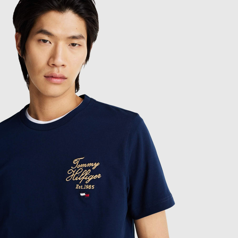 Script Hilfiger T-Shirt - Navy
