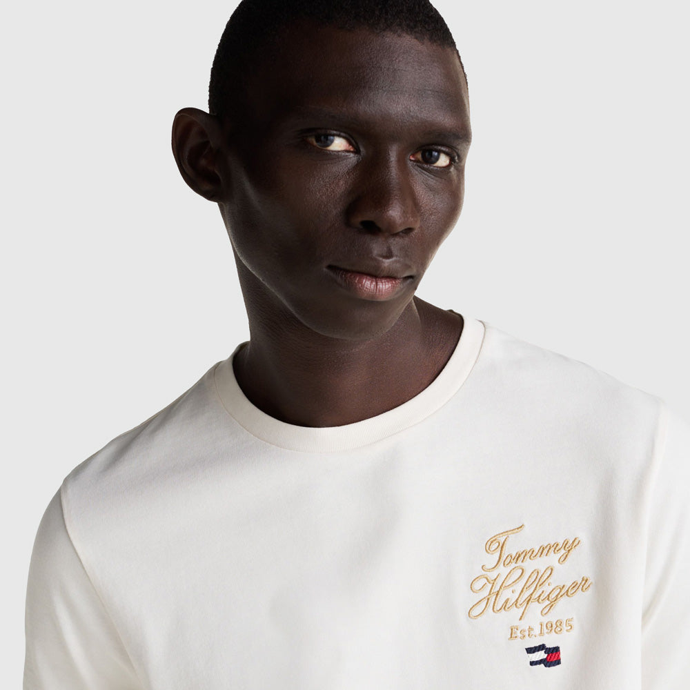 Script Hilfiger T-Shirt - Off White